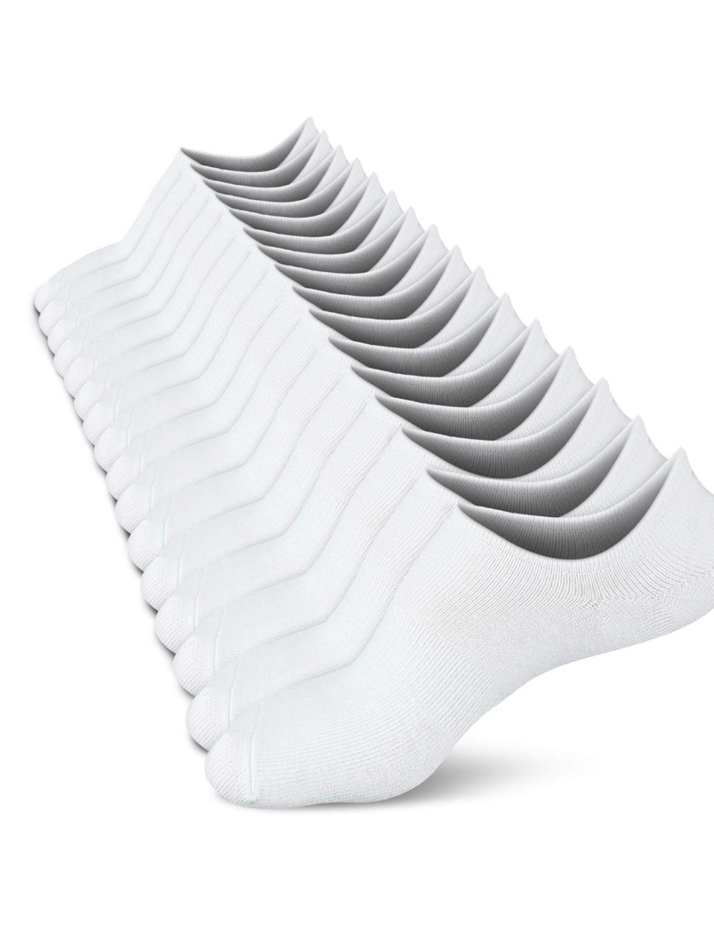 Women's White No-Show Non Slip Socks - 8 Pair Pack